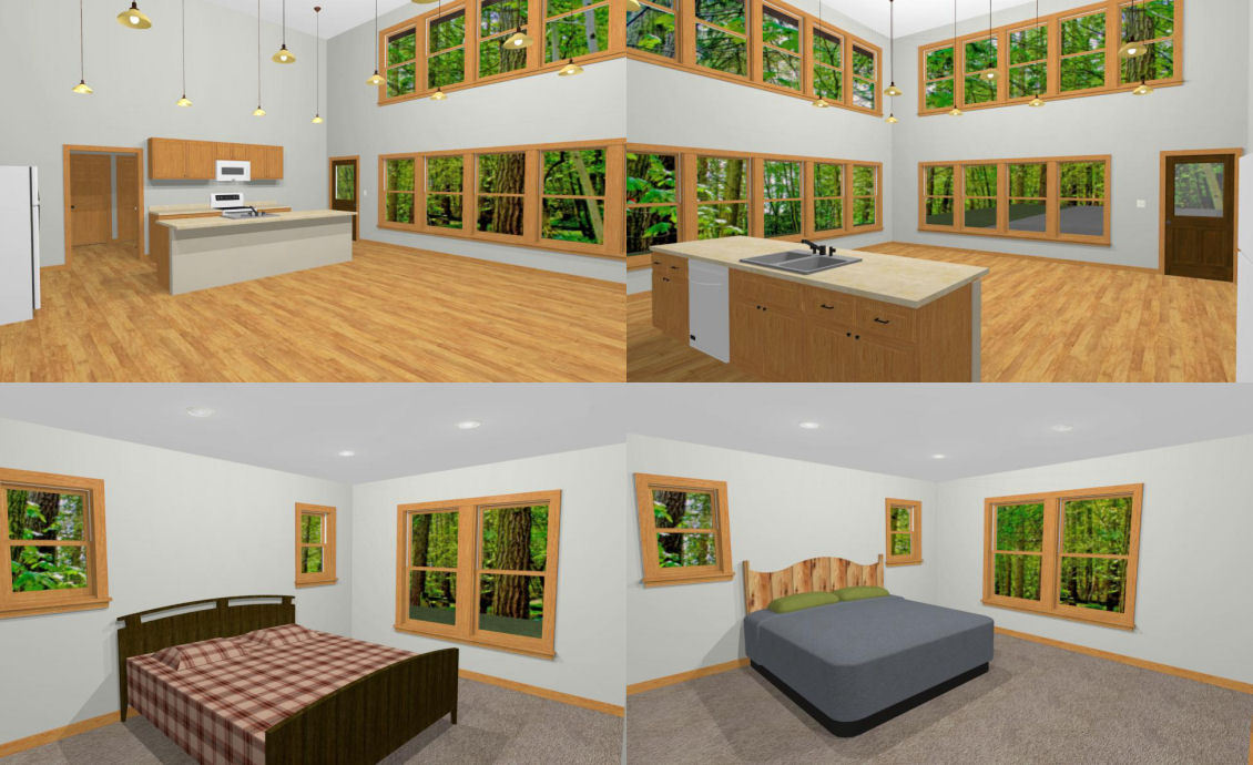 44×48 House with 1-RV Garage – PDF FloorPlan – 1,574 sqft – Model 3E