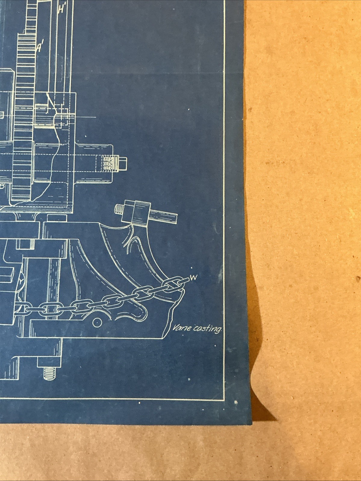 Early 1900s Blueprint For Wind Engine Heller Aller Co. Napoleon OH INV-AO14