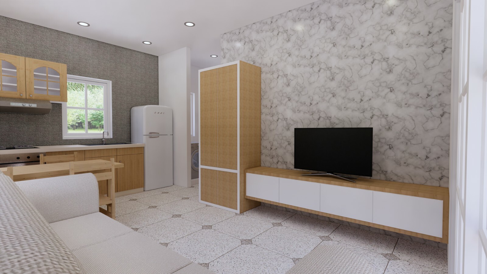 Small Granny Plans 7×7 Meter 23×23 Feet 1 Bed 1 Bath Flat Roof PDF A4 Hard Copy