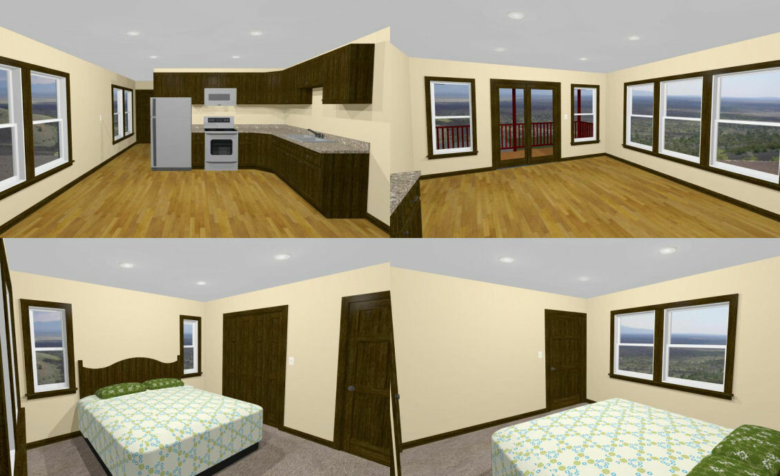36×42 Apartment with 1-Car 1-RV Garage — PDF Floor Plan — 853 sqft — Model 2A