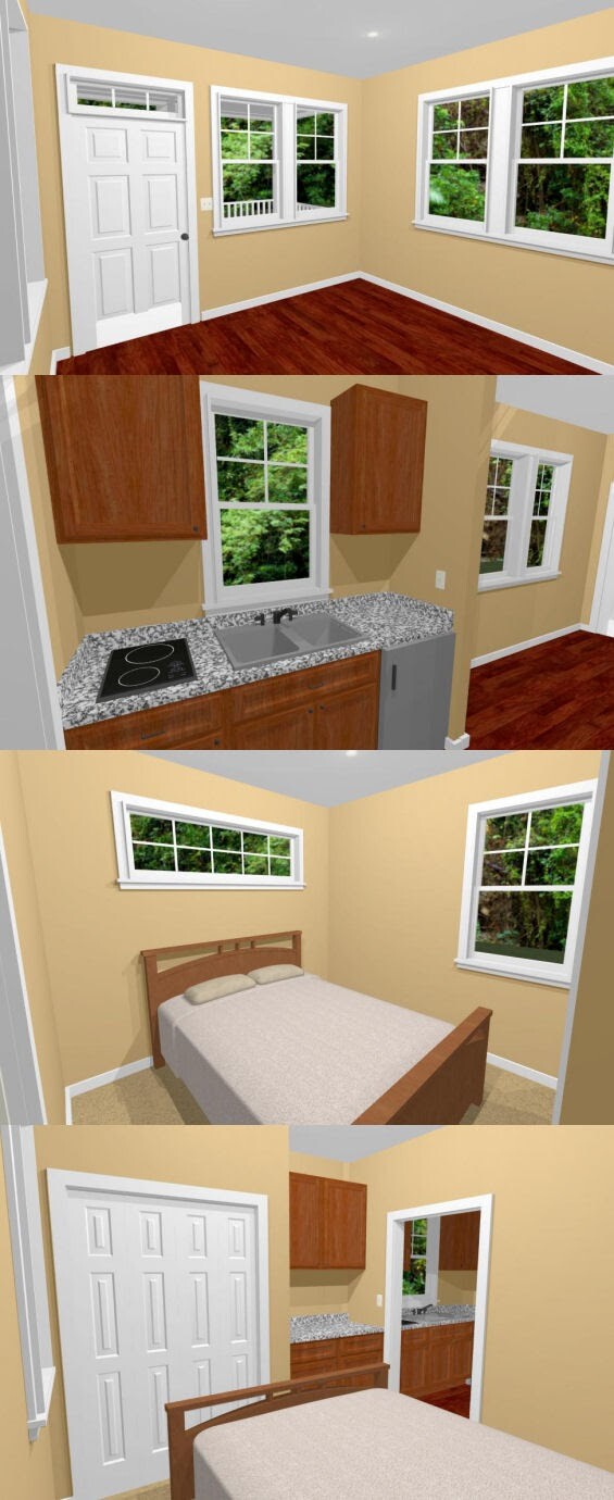 12×30 Tiny House — 358 sq ft — PDF Floor Plan — Model 1
