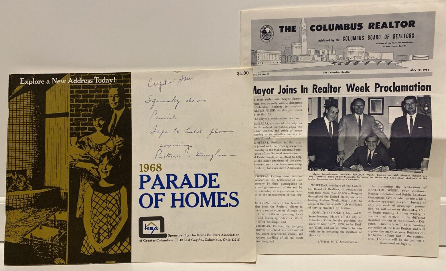 Vtg 1968 “Parade of Homes” Brochure, Plans, Newsletter MCM from Columbus, OH