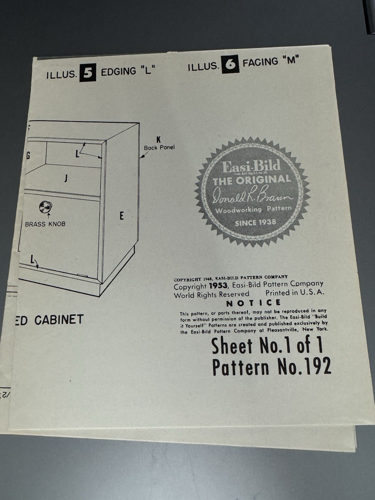 1950’s Easi-Bild No. 192 Build It Yourself Record & Book Cabinet Pattern