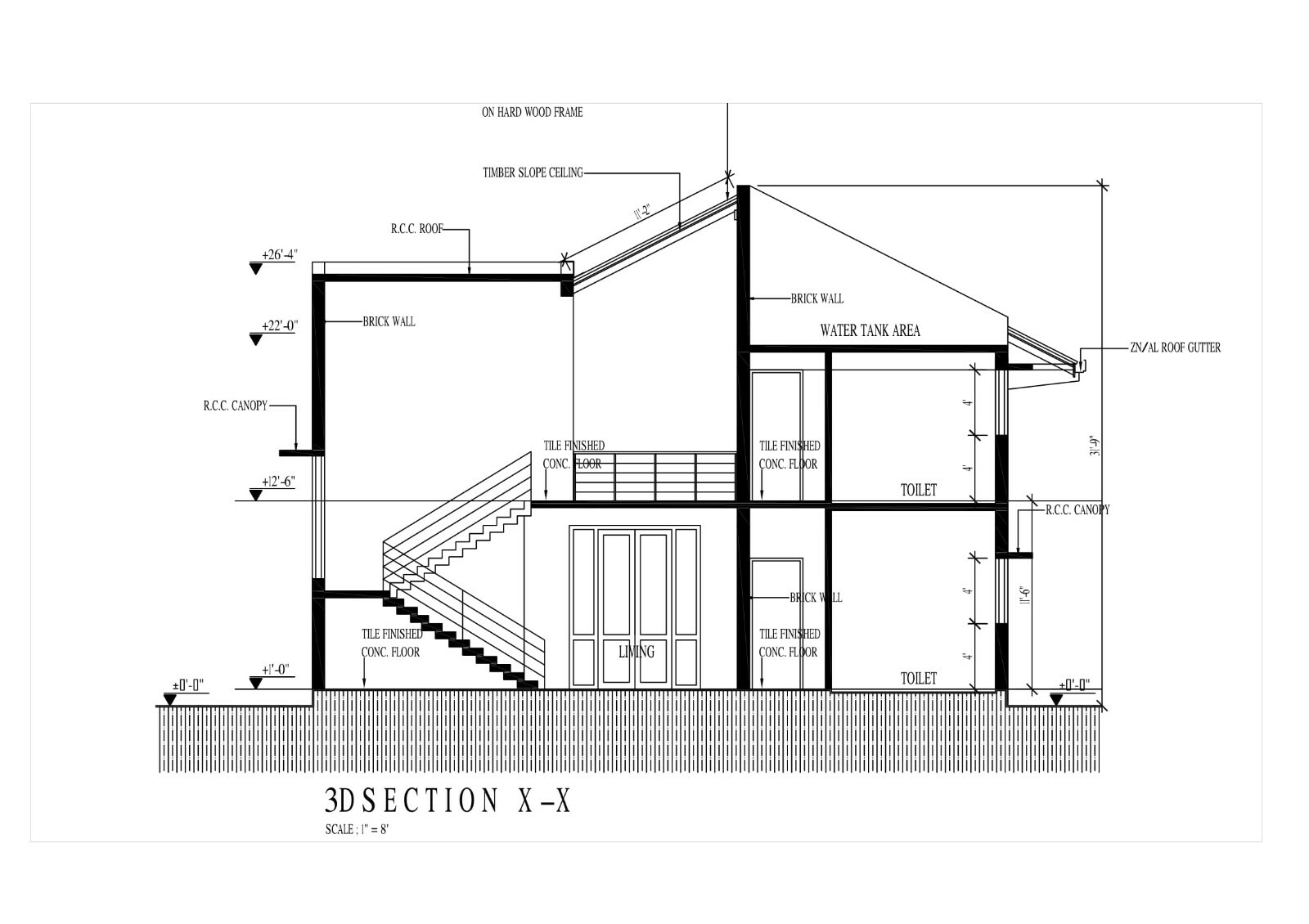 Modern House Plan Roof Type 3D Images DWG CAD File And PDF For Blueprint Plans