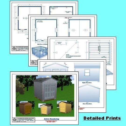 8×10 Storage Shed Plans Package, Blueprints, Material List & Instructions