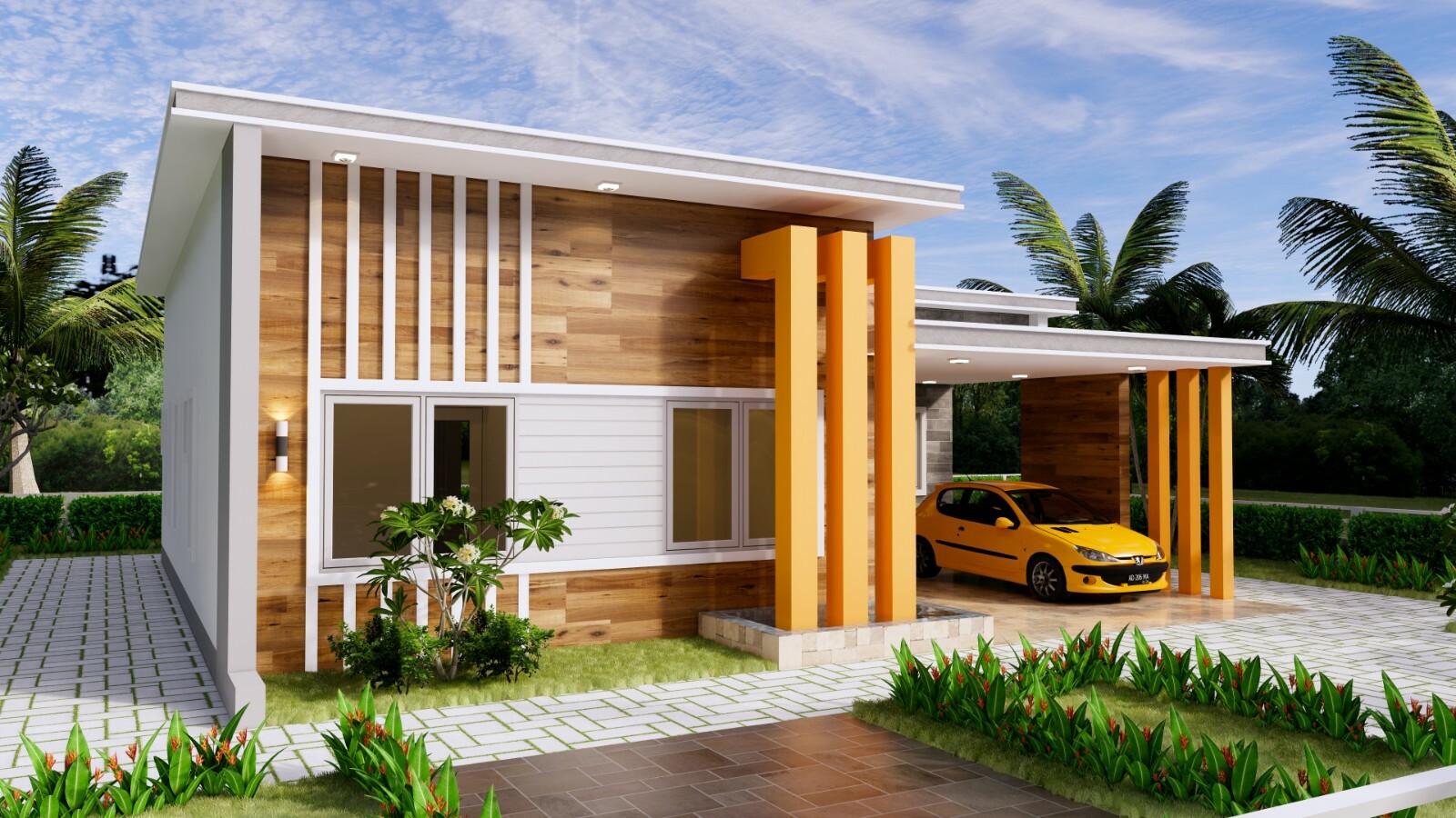 40×36 Feet House Plans 12×11 Meter 3 Beds 3 Baths Flat Roof PDF (A4 Hard Copy)