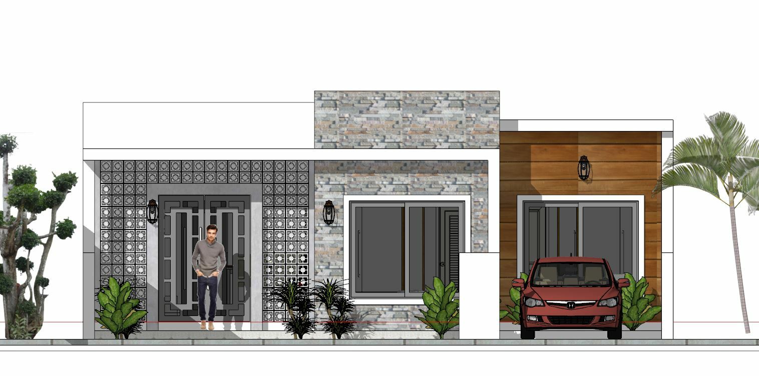 33×25 Feet Modern House Plan 10×7.5 Meter 2 Beds 2 Baths Terrace (A4 Hard Copy)