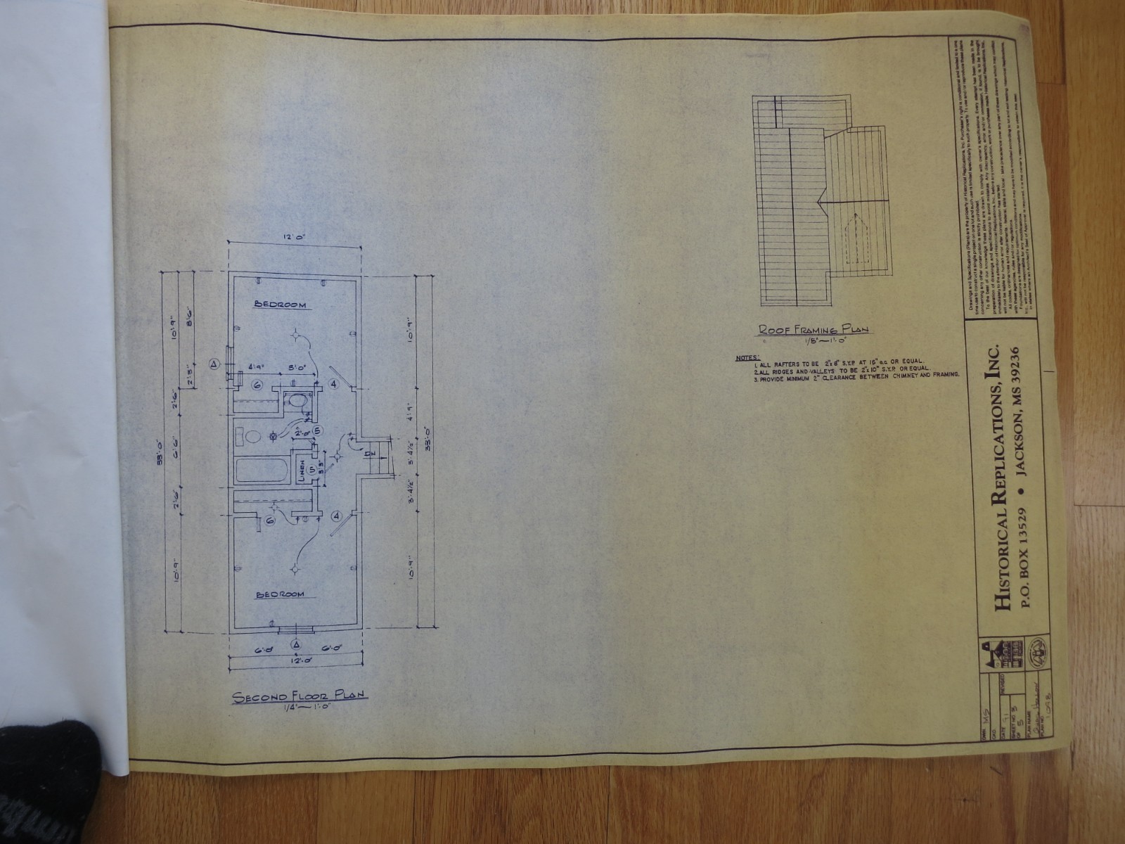 HISTORICAL REPLICATIONS HOUSE PLANS 3 COMPLETE SETS of BLUEPRINTS PLAN 1098