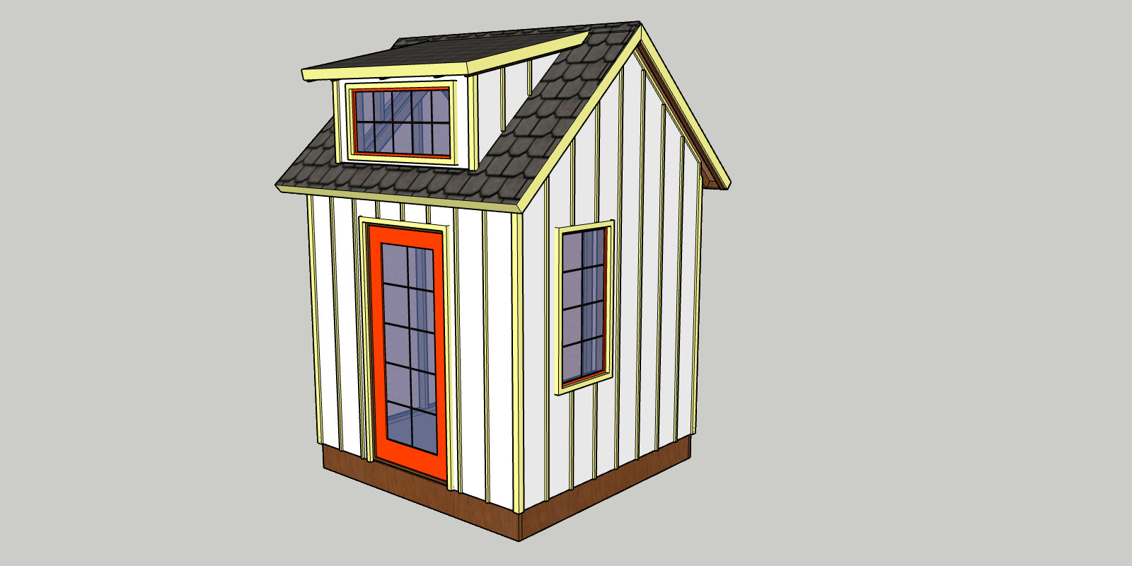 8′ x 8′ Garden Shed Build Plans w/ Eave and Window, Lumber List -PDF