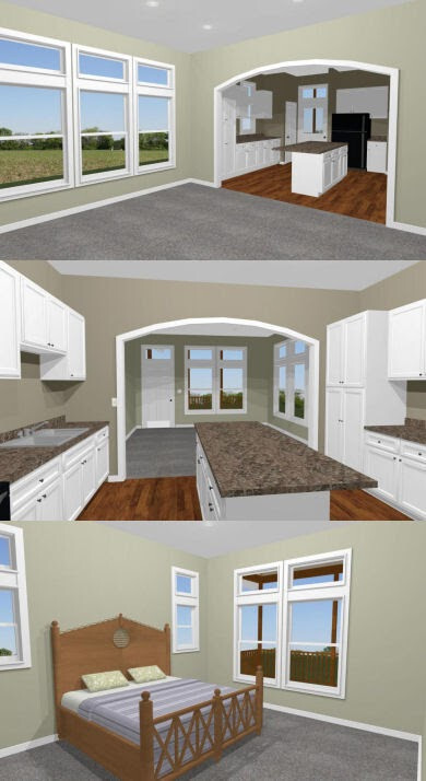 28×30 House — 1 Bedroom 1 Bath — PDF Floor Plan — 840 sq ft — Model 1A