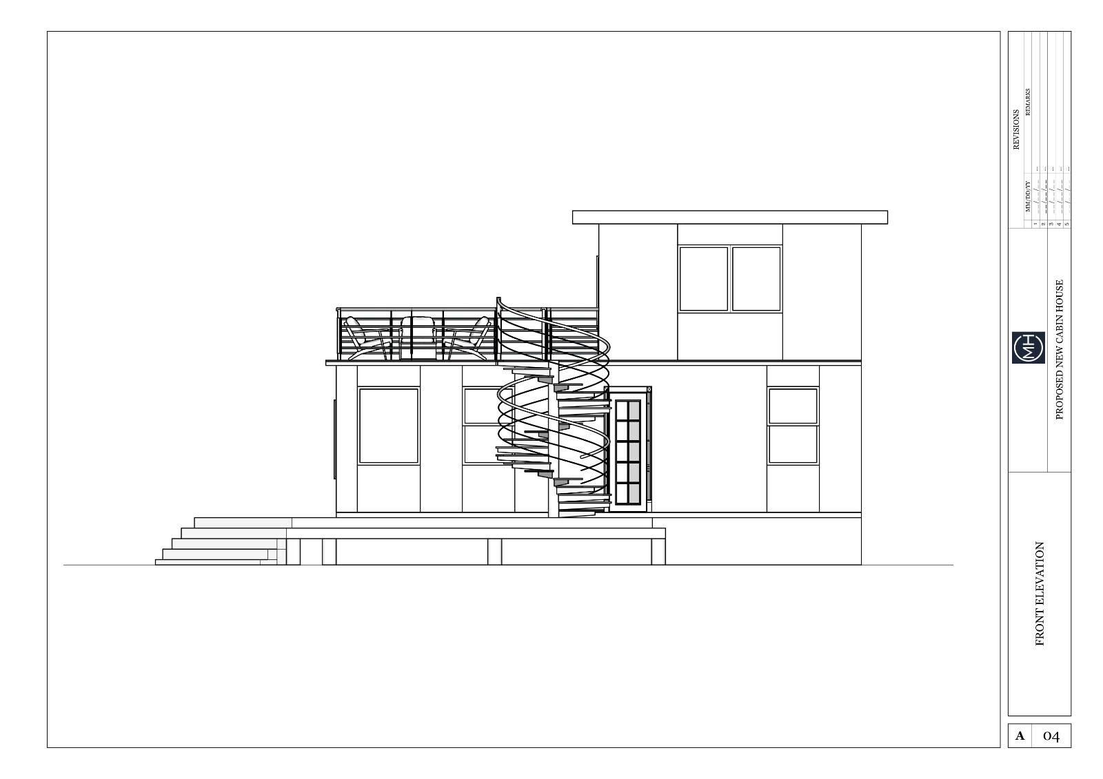 Modern Two Story Cabin House Plan 3D images DWG CAD File And PDF For Blueprint