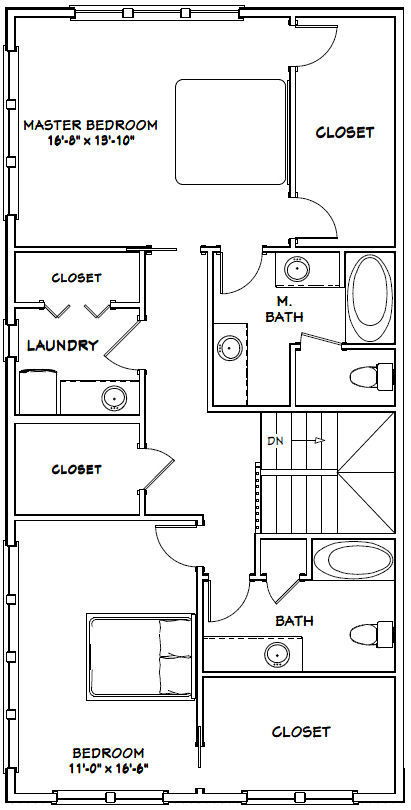 44×48 House with 1-RV Garage – PDF FloorPlan – 2,185 sqft – Model 2F