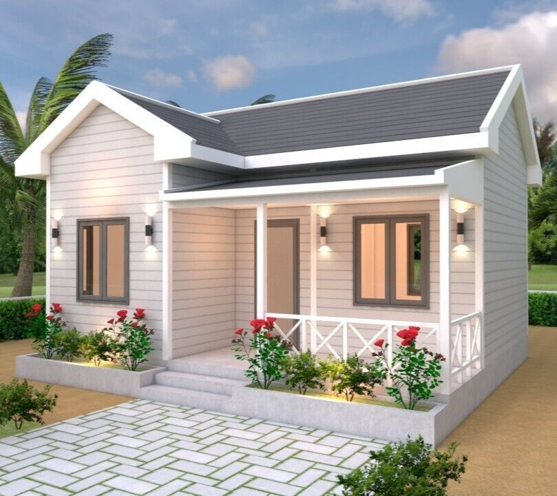 23×20 Feet Tiny House Plans 7×6 Meter One Bed Gable Roof PDF Plan (A4 Hard Copy)