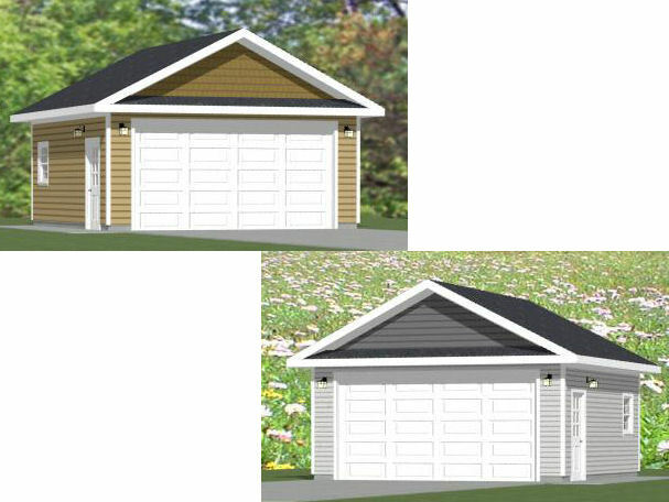 20×20 2-Car Garages — 400 sq ft — PDF Floor Plan — Model 4D and 4F