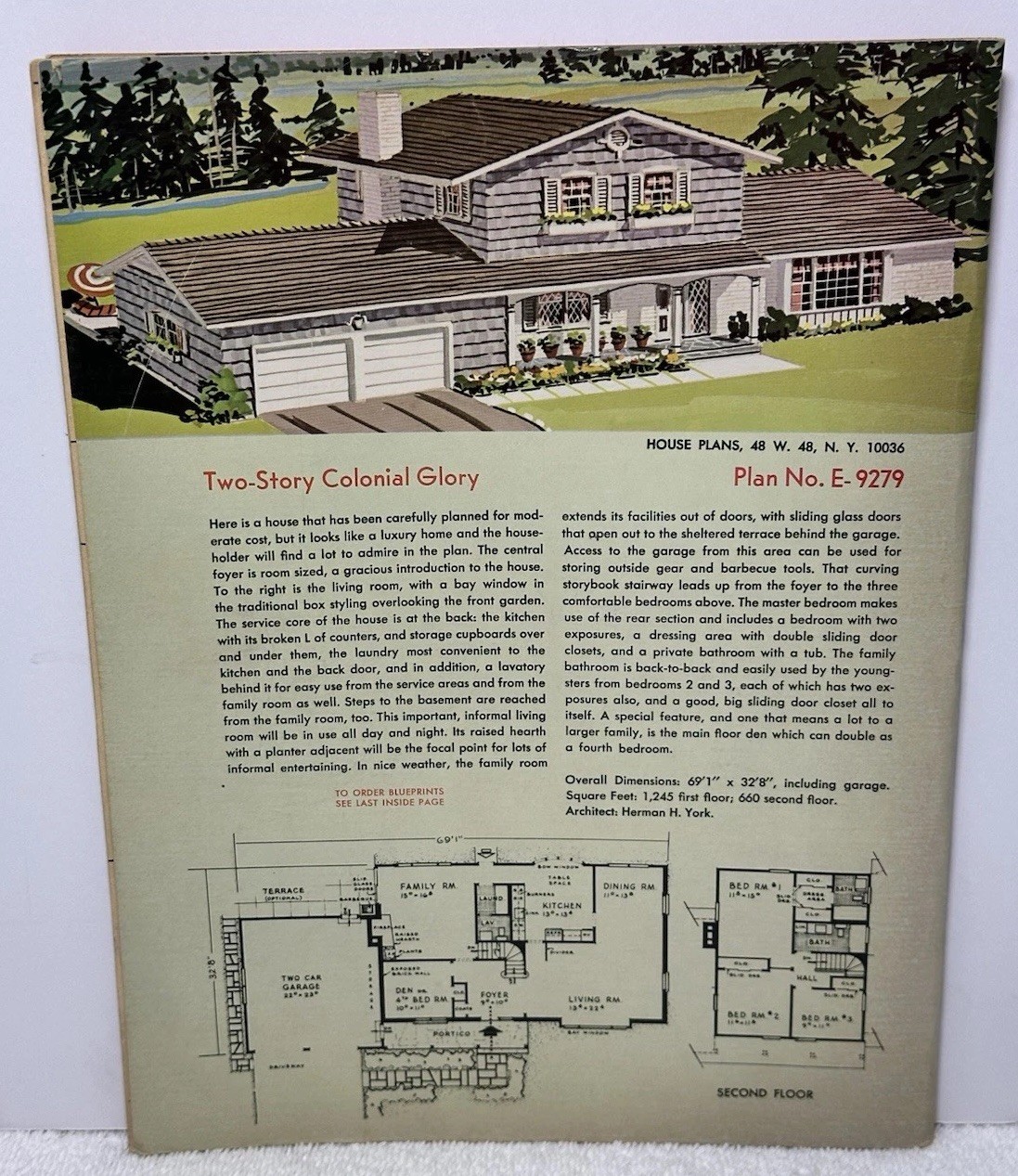 VTG Best Home Plan 1978 Mid Century Modern House Design Floor Plan Blueprints