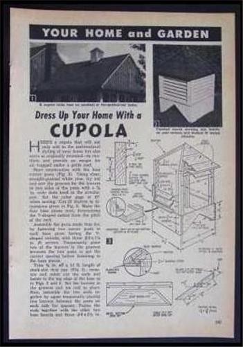 Roof-Top CUPOLA Louvered 1957 How-To Build PLANS
