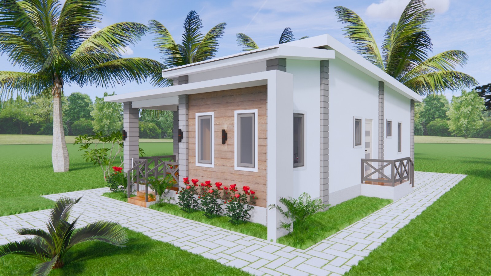 20×36 Feet Small House Design 6×11 Meter 3 Bed 2 Bath Shed Roof (A4 Hard Copy)