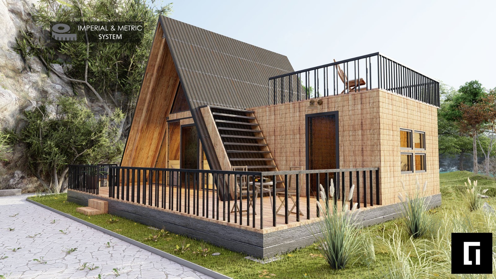 A frame house plans, Cabin DIY Plans – 550SF- Tiny House Building