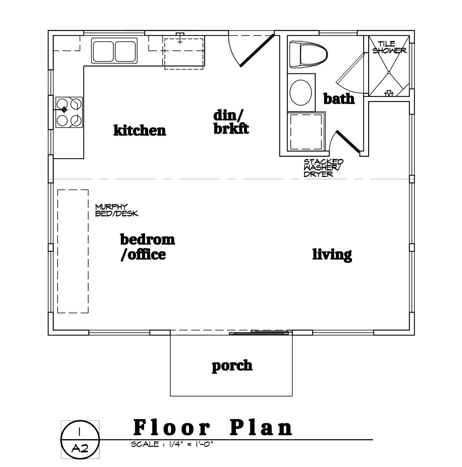 Apartment-Office-Shop Home Adu plan 24×20