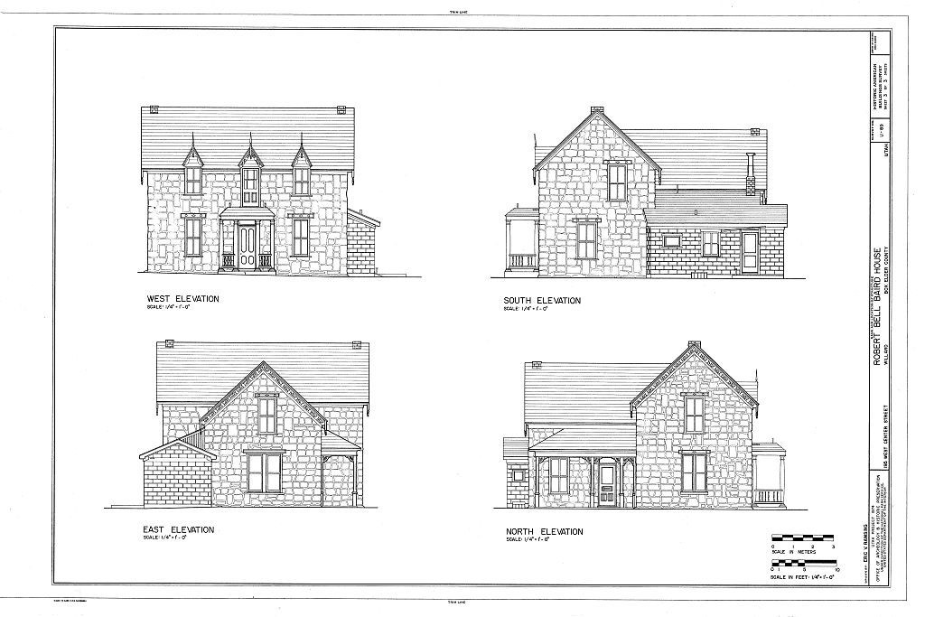 Fairy Tale Victorian stone cottage, architectural drawings, gables, balcony