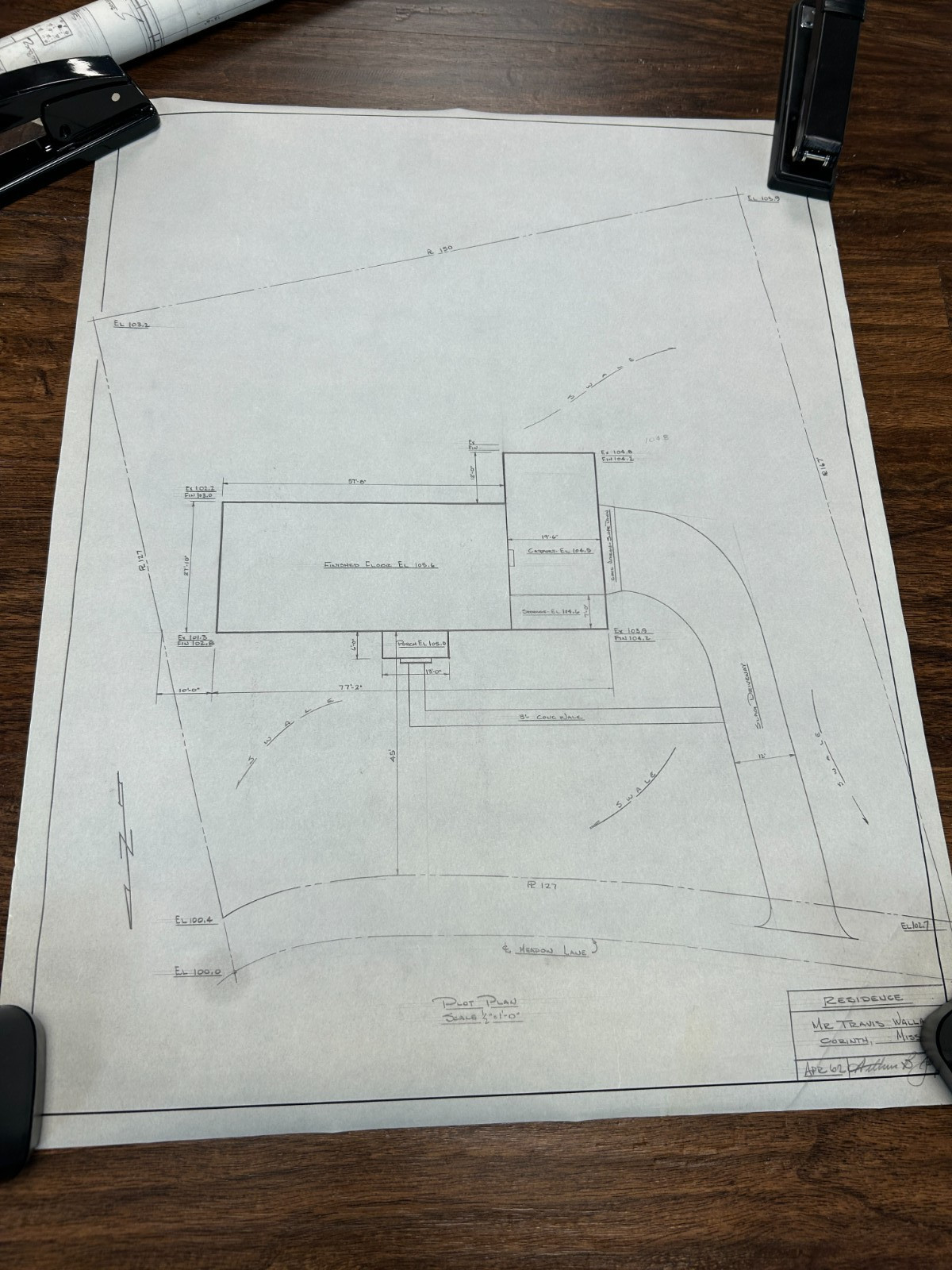10 Architectural History Arthur Joyce Plan Blue Prints Corinth, MS Alcorn