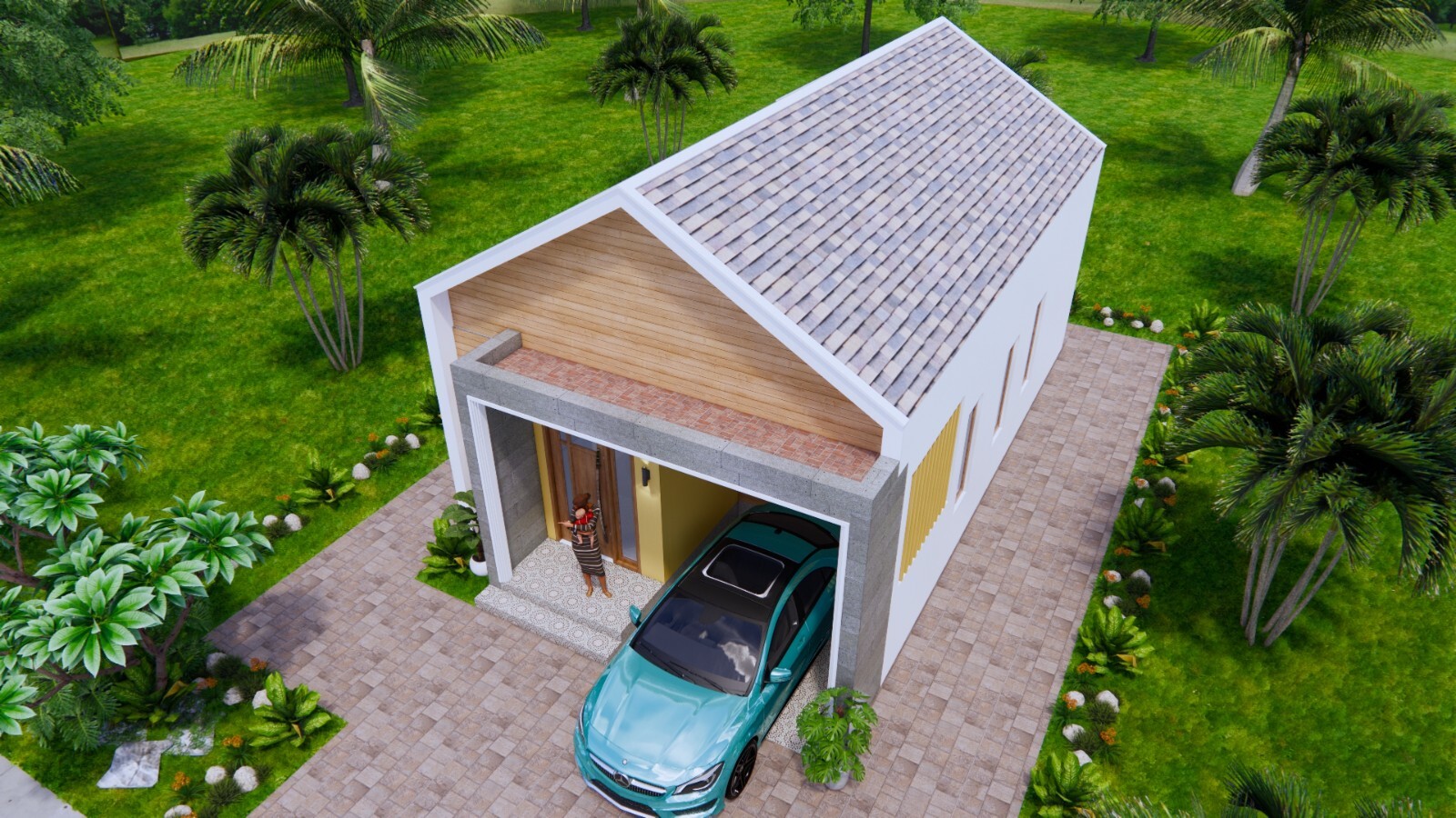 Small House Plan 6×9 Meter 2 Beds 20×30 Feet Gable Roof PDF Plan (A4 Hard Copy)