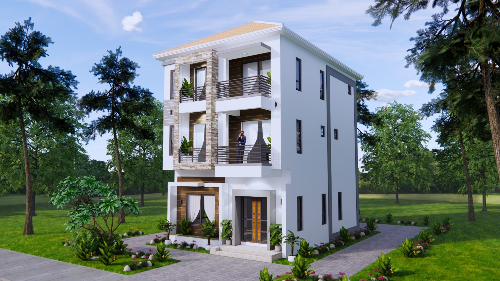 23×30 Feet House Design Plans 7×9 Meter 5 Beds 6 Baths Modern Hip (A4 Hard Copy)