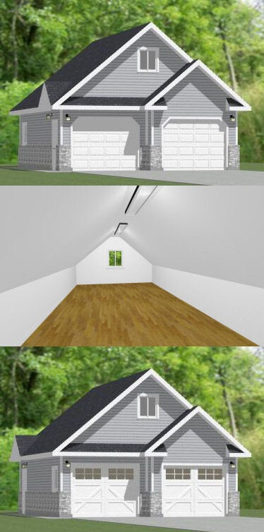 24×30 2-Car Garage — 1,069 sq ft — PDF Floor Plan — Model 2A