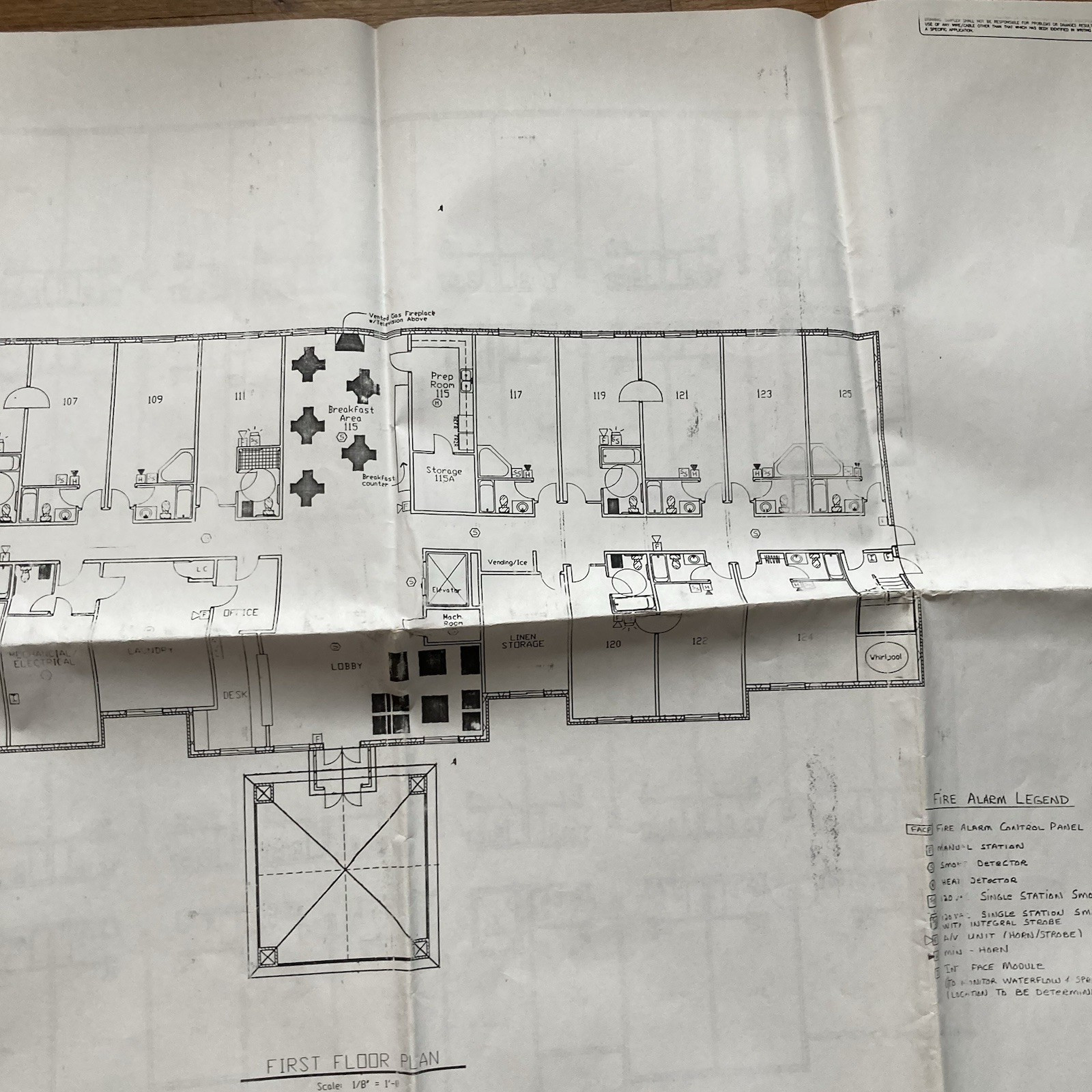 Large Foldout Architectural Blueprint Super 8 Motel Uniontown PA Y2K 36×24