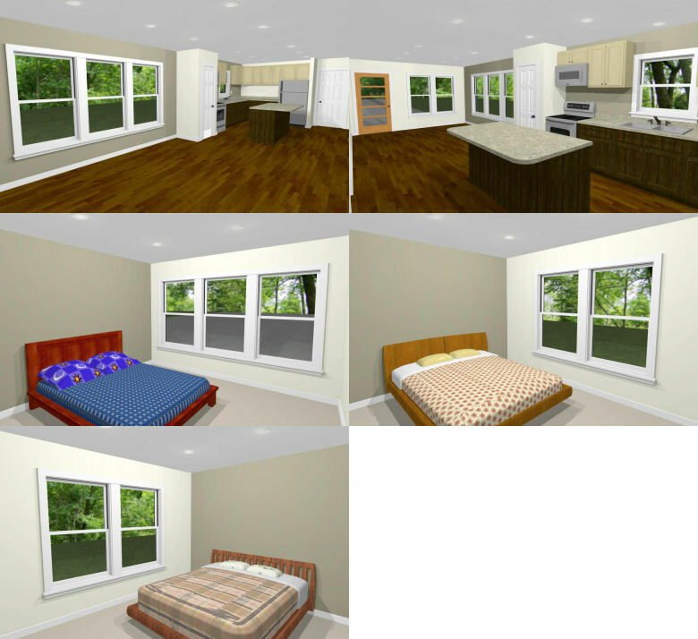 46×48 House – 3 Bedroom 2 Bath 1 RV – 1,157 sqft – PDF Floor Plan – Model 3A