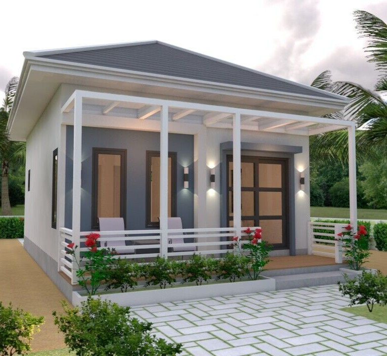 20×26 Feet Tiny House Plans 6×8 Meter 1 Bed 1 Bath Hip Roof (A4 Hard Copy)