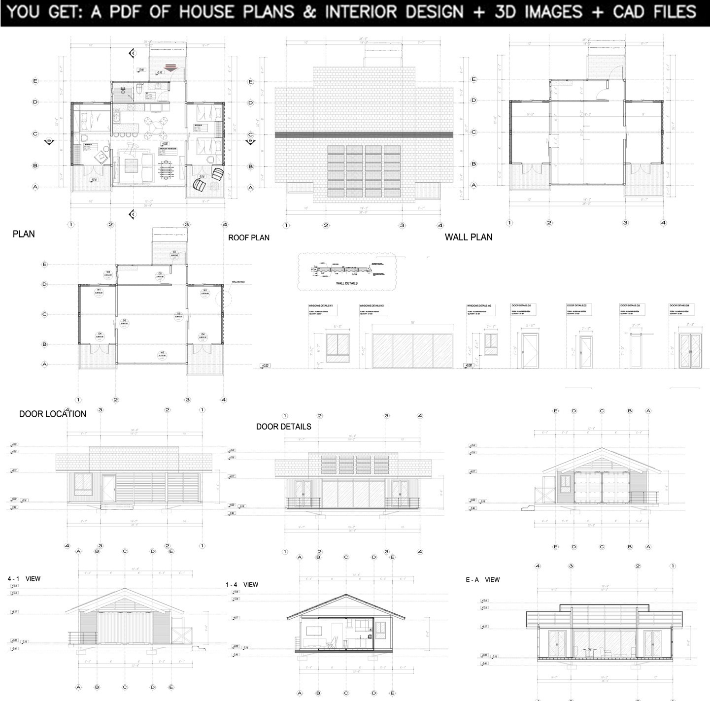 Container house plans – 2 bedrooms – 1 bathroom – Digital PDF File