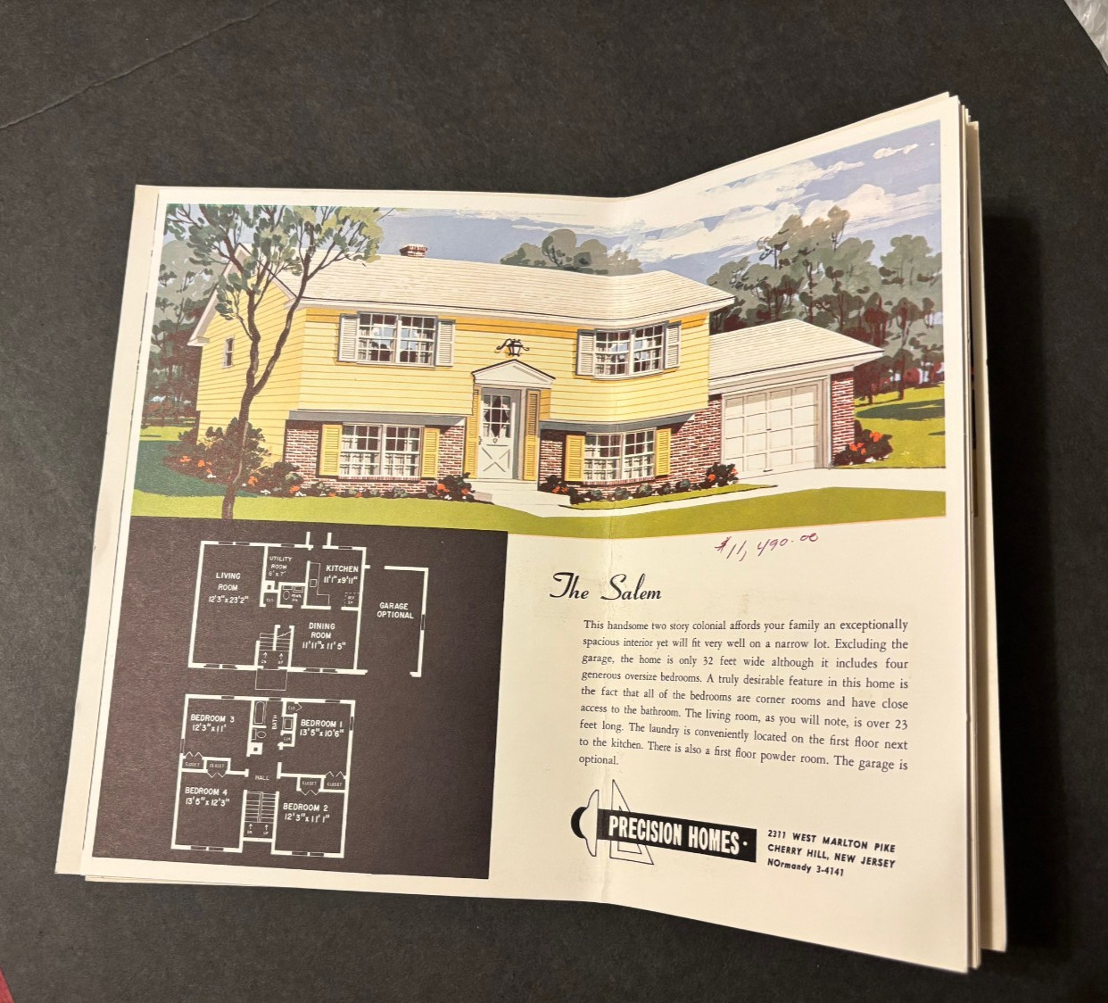 Vintage 1950s Cherry Hill NJ 13 Precision Homes Elevations Floor Plans Prices