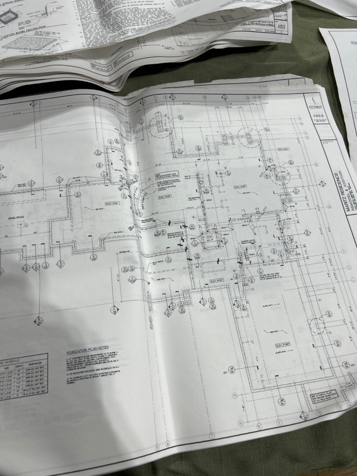 Architectural Blue Print House Remodel & Addition Mercer Island Washington