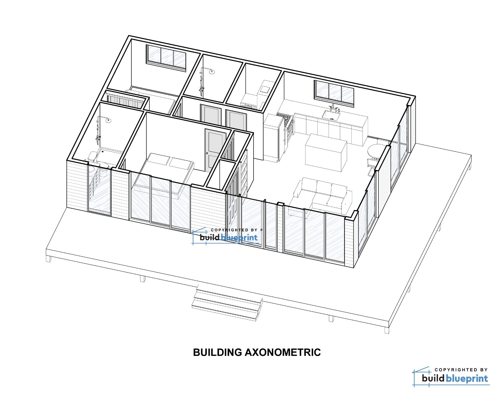 24×36 Lean Modern Cottage Custom Architectural Plans 864SF – PDF Download