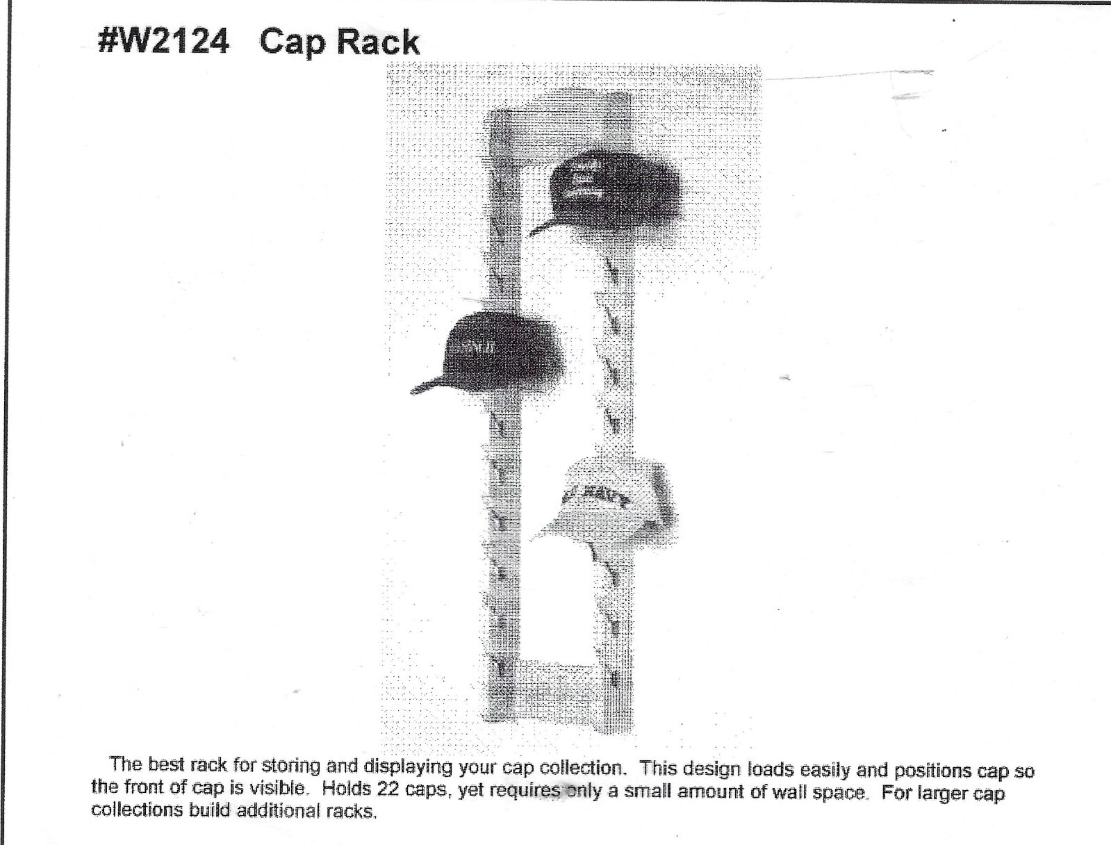 wood furniture plans~ Cap Rack #W2124-Rack for Ball Caps