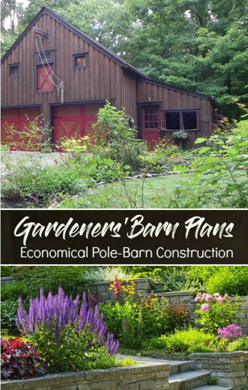 6 Gardeners’ Barn and Garage Designs – Complete Pole-Barn Building Plans (B10)