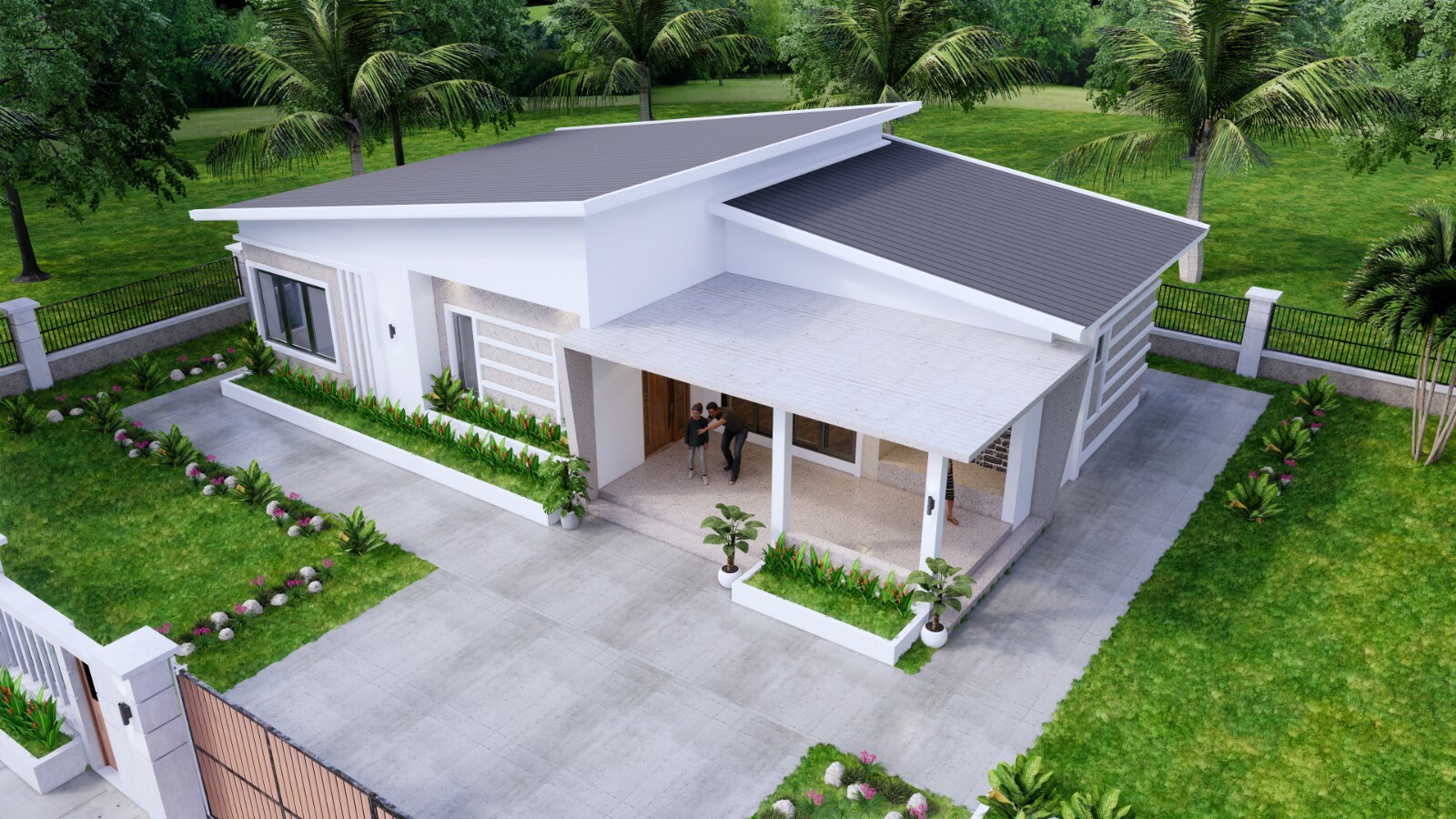 49×30 Feet House Plan 15×9 Meter with 3 Beds 3 Baths Shed Roof (A4 Hard Copy)