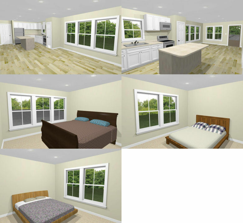 46×48 House – 3 Bedroom 2 Bath 1 RV – 1,157 sqft – PDF Floor Plan – Model 3