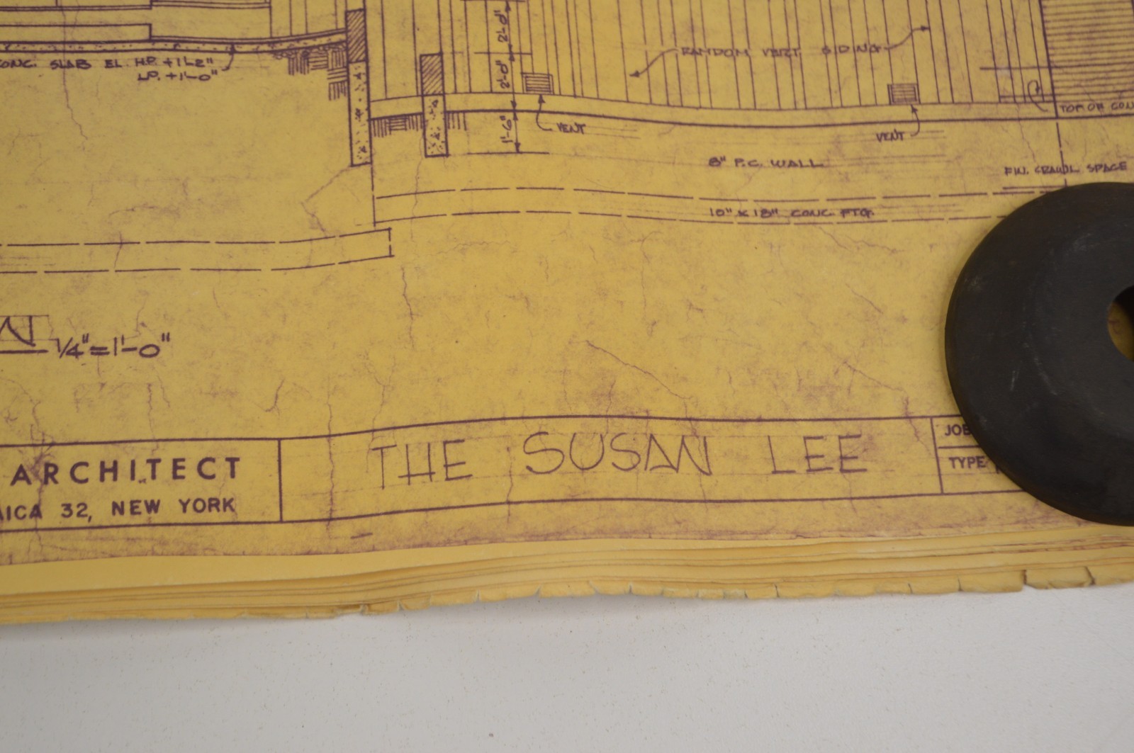 Original 1965 Home House Plans Samuel Paul Architect The Susan Lee 18×24″ Vellum