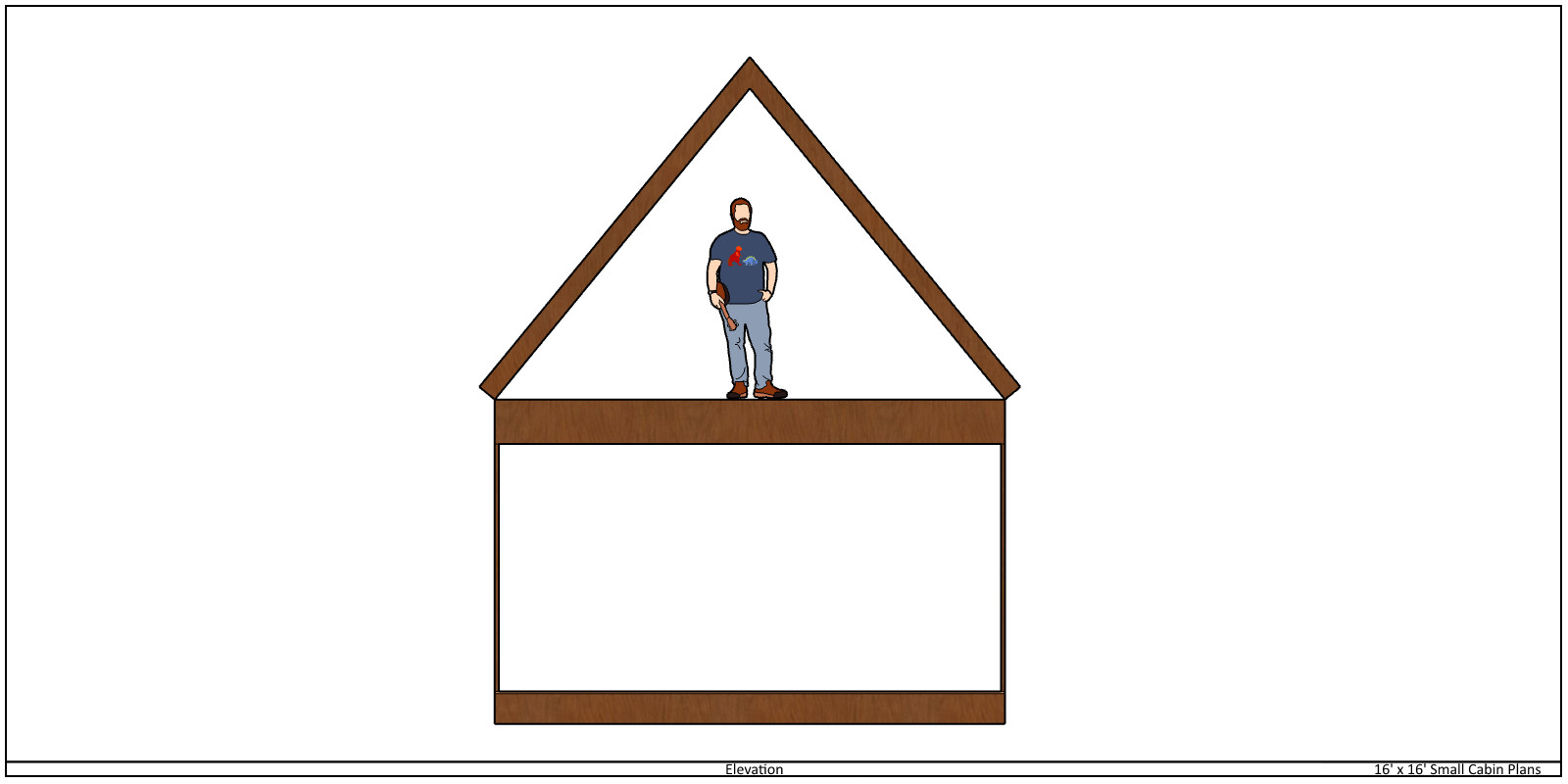 16 x 16 ft Small Cabin or Shed Pyramid Roof Traditional Style 16 O.C. -PDF