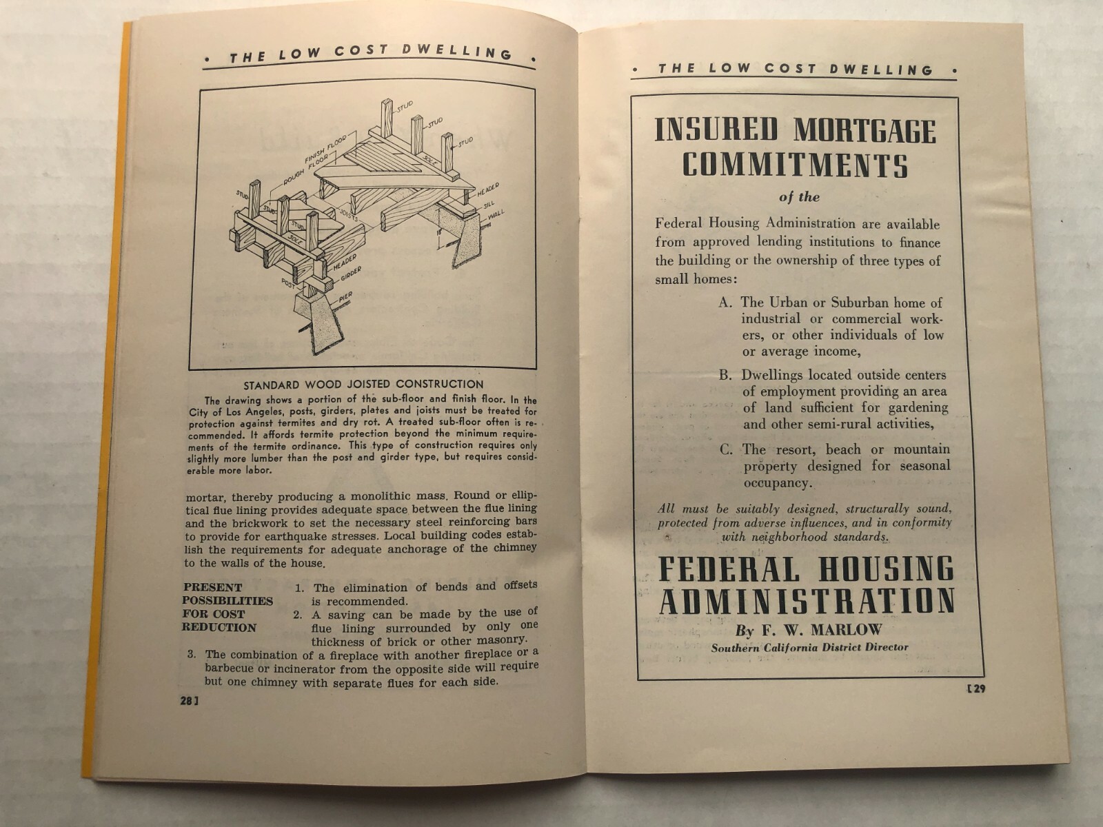1937 The Low Cost Dwelling Booklet- Construction Ads and Building Techniques