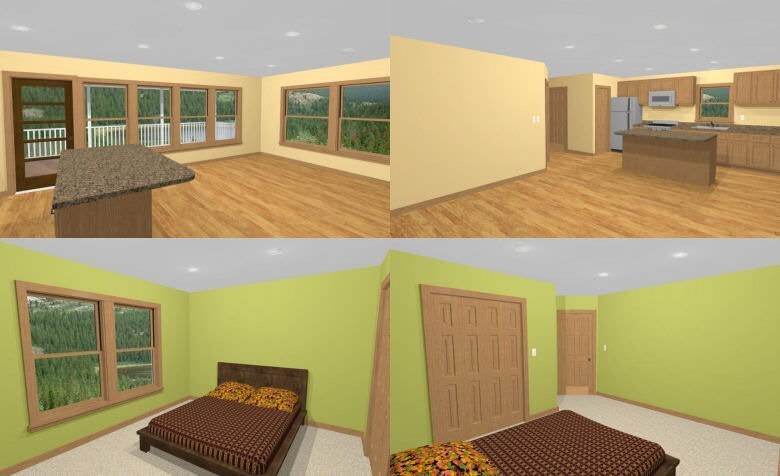 24×32 House — 1 Bedroom 1.5 Bath — 851 sq ft — PDF Floor Plan — Model 8E