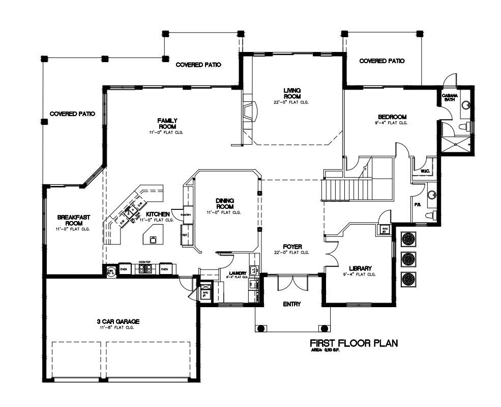 Custom Home House Building Plans 4 bedroom Blueprints 5,410 sq ft PDF files