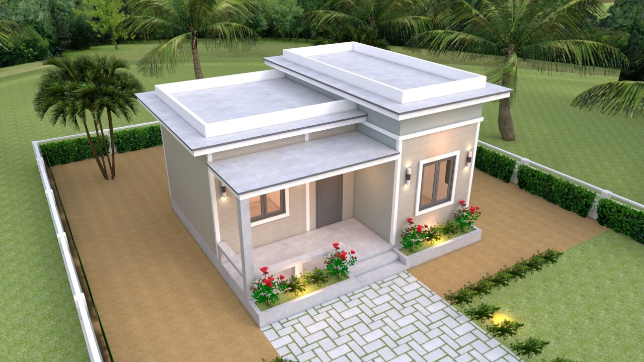 23×20 Feet Small House Plans 7×6 Meter One Bedroom Flat Roof (A4 Hard Copy)