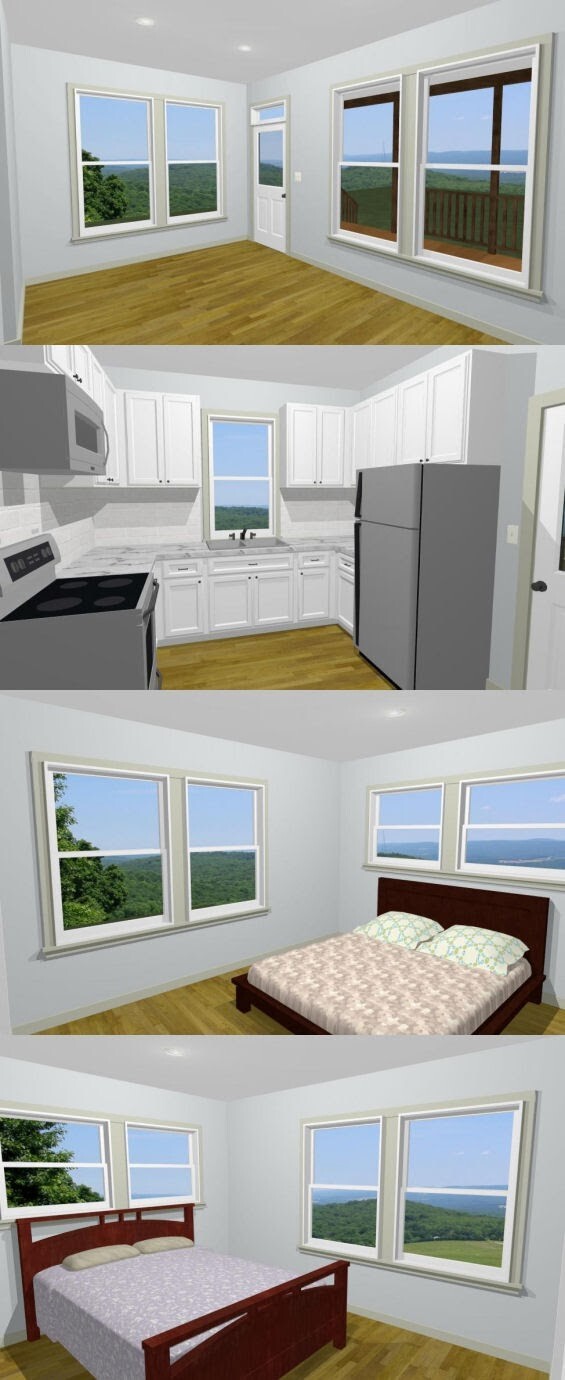 16×28 House — 2 Bedroom 1.5 Bath — PDF Floor Plan — 814 sq ft — Model 5C