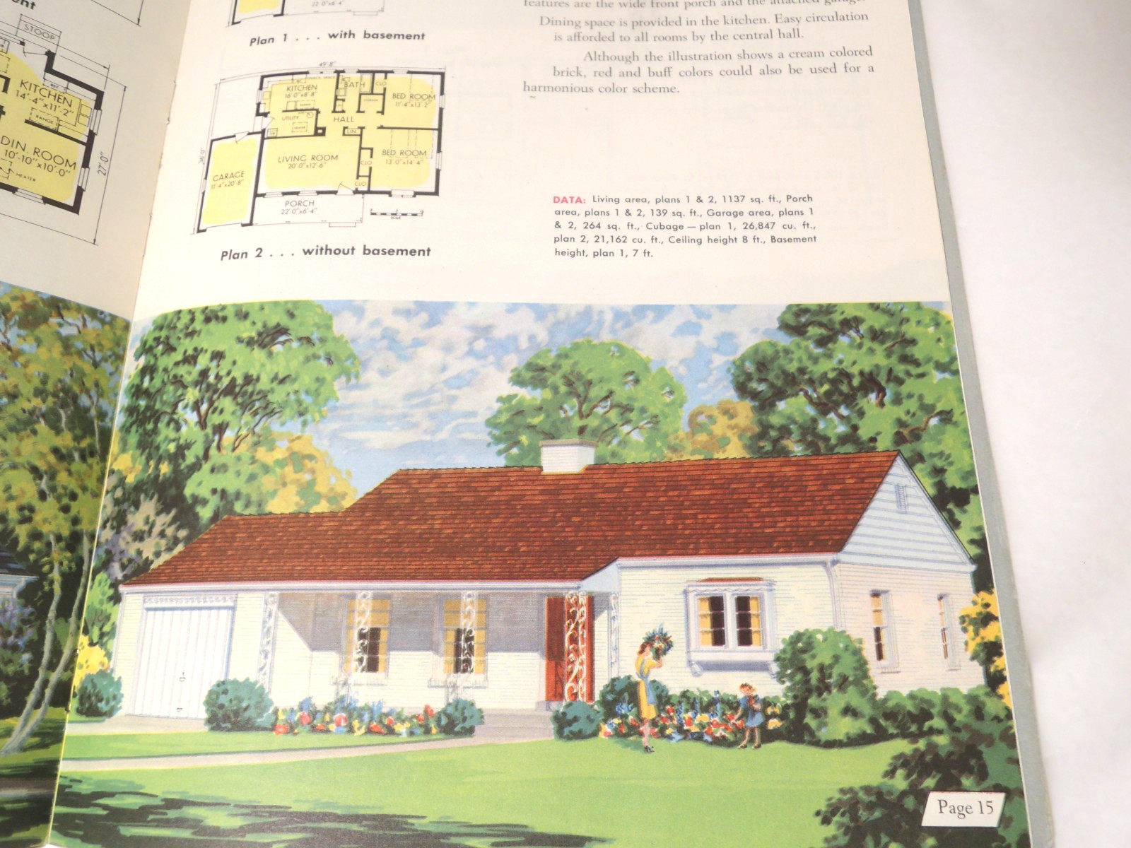 Masonry Homes 1952 MCM designs National Plan Service 24 pp. Illustrated
