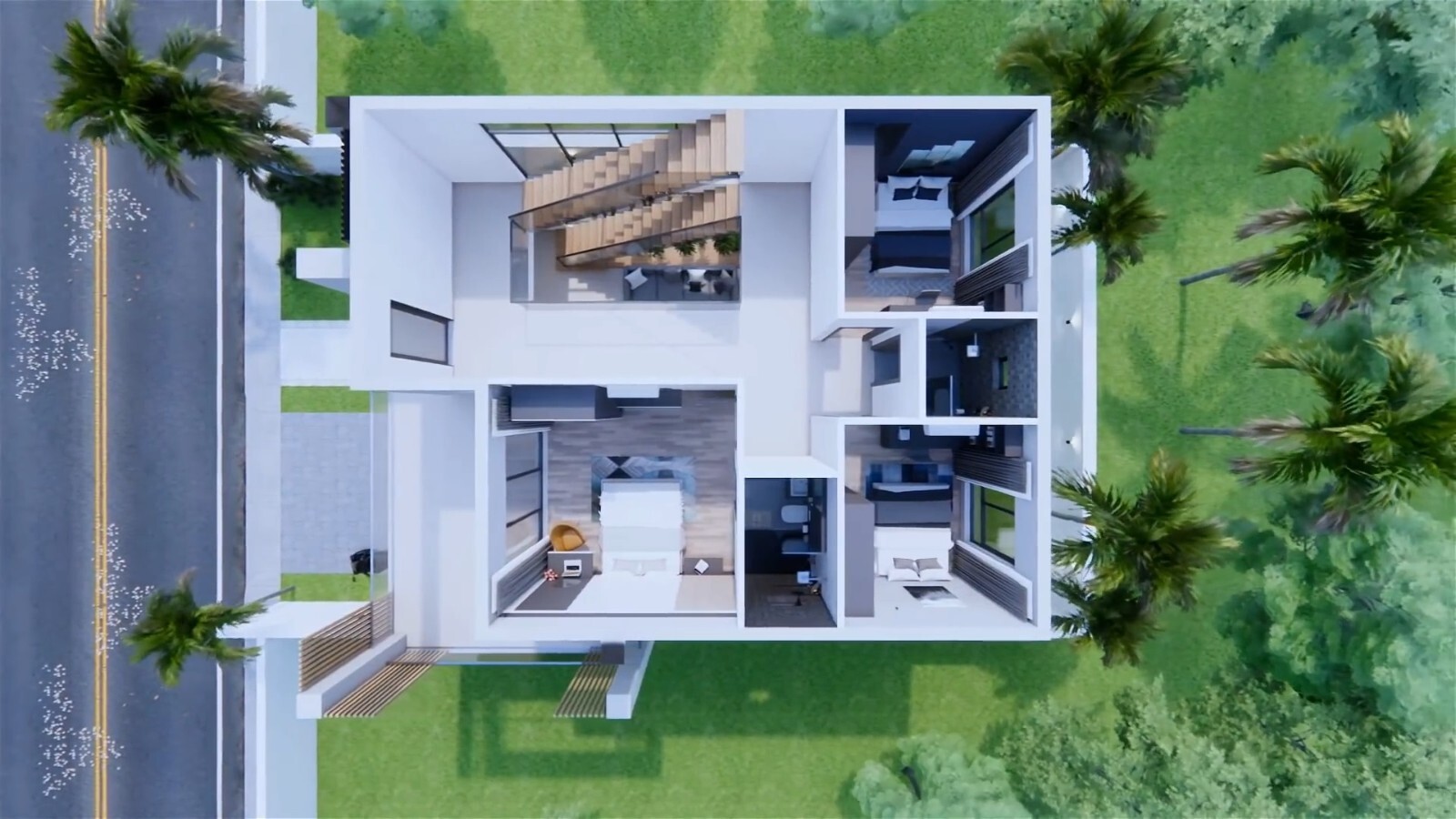 29×36 Feet House Plans 8.5×11 Meter 4 Bed 3 Bath Terrace Roof PDF & A4 Hard Copy