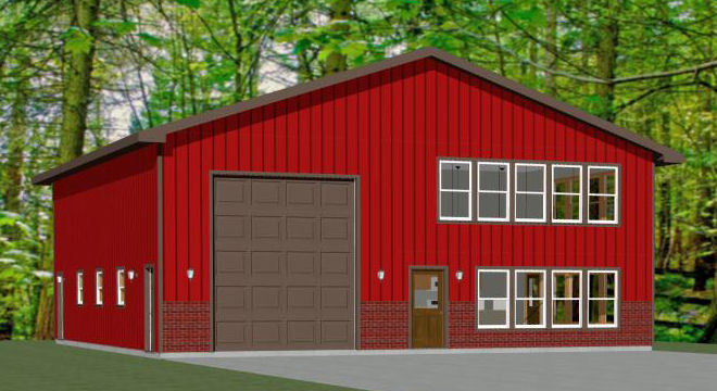 44×48 House with 1-RV Garage – PDF FloorPlan – 1,574 sqft – Model 3E