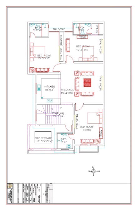 SPANISH House Plan, House front Elevation, Complete Architectural Dwg Set, Cad